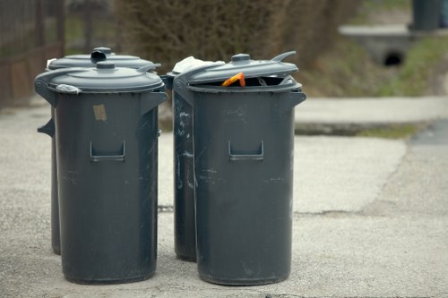 Waste collection trucks operating in North London