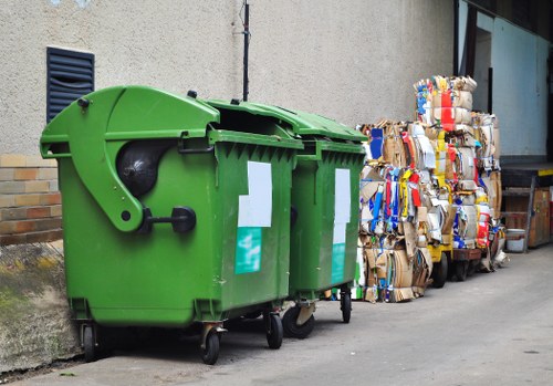 Scheduled waste pickup in a residential area